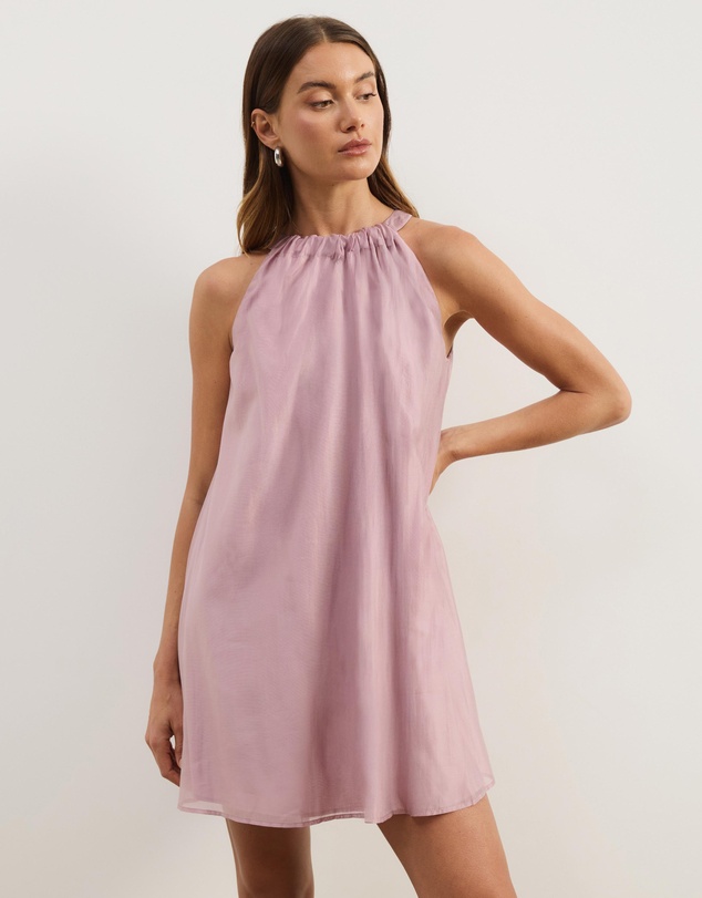 Atmos&Here - Paloma Voile Cut Away Tie Mini Dress