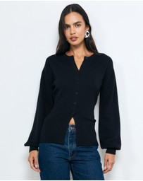 AERE - Bria Cotton Cashmere Blend Waisted Cardigan