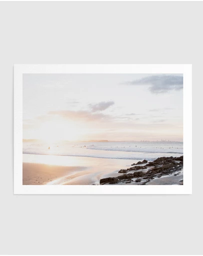 Olive et Oriel - Sunset at SnapperRocks Art Print
