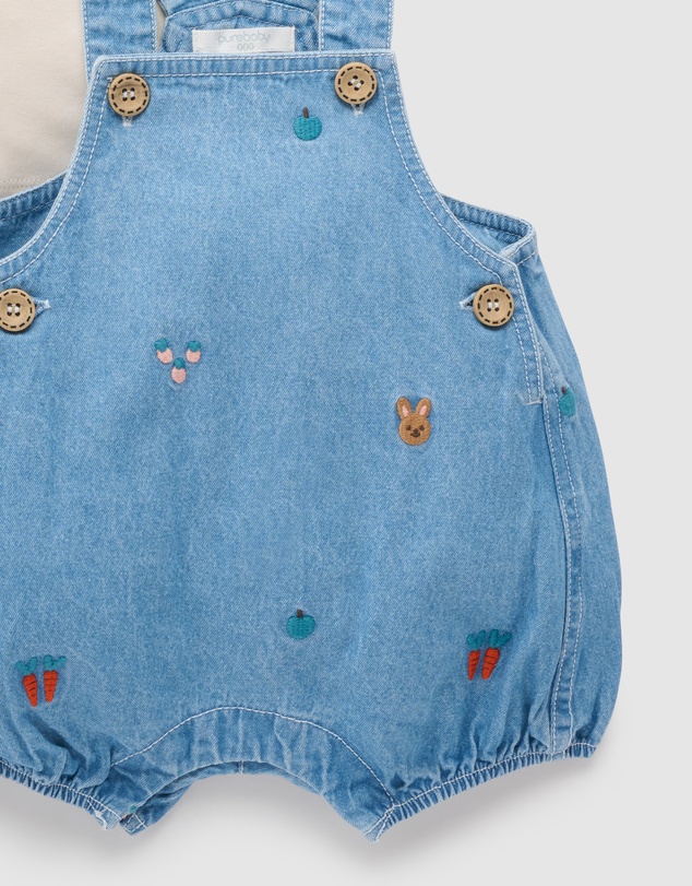 Purebaby - Bunny Garden Overall Set-Kids-Babies