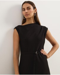 Atmos&Here - Luna Slash Neck Midi Ponte Dress