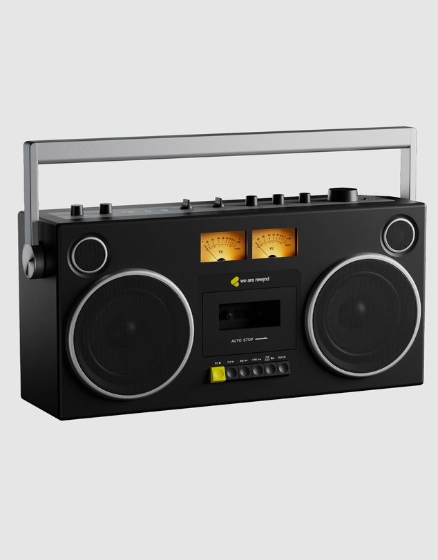 We Are Rewind - We Are Rewind Getto Blaster Cassette Player & Recorder - Curtis, Black