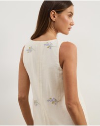 Atmos&Here - Embroidered Sheer Maxi Dress