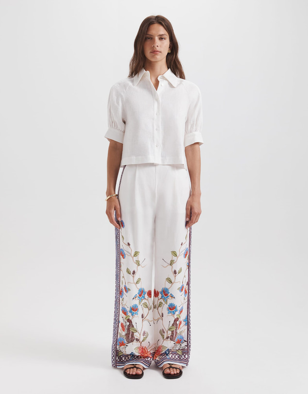 SABA - Lila Linen Puff Sleeve Top