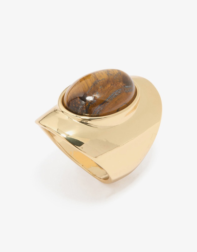 Lovisa - Gold Plated Tiger's Eye Oval Ring