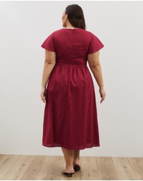Atmos&Here Curvy - Jade Flutter Sleeve Midi Dress