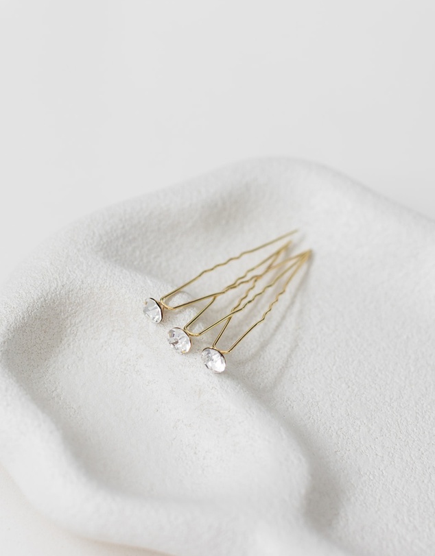 The White Collection - Aria - 8mm Crystal Bridal Hair Pin Trio