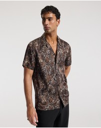 Calibre - Relaxed Camp Collar Shirt Chocolate