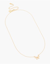Lovisa - Waterproof Gold Plated Stainless Steel Cubic Zirconia Bow Pendant Necklace