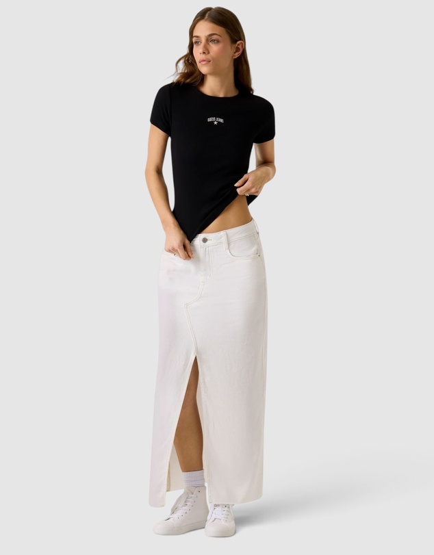 GUESS - GUESS JEANS Short Sleeve Ribbed Embroidered Tee