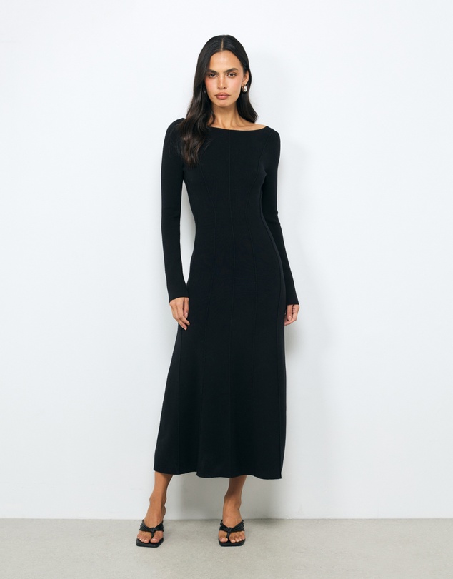 AERE - Nori Panelled Knit Midi Dress
