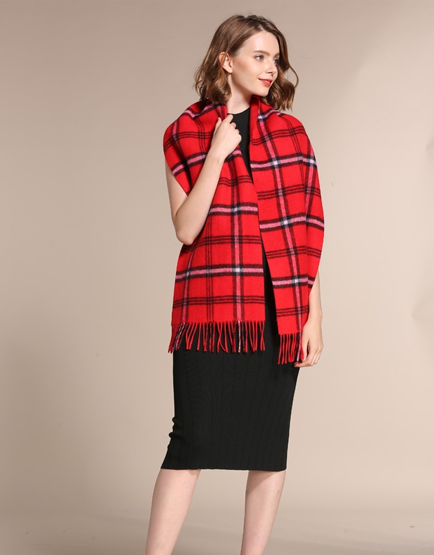 Ozwear Connection Uggs - Ugg 100% Australian Merino Wool Reversible Scarf Red
