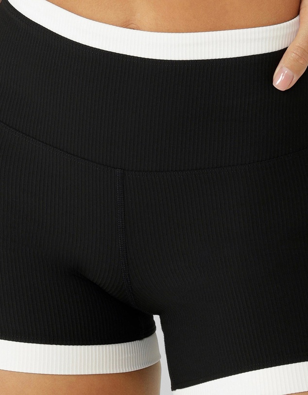 Lorna Jane - Gym to Swim Retro Rib 12cm Bike Shorts