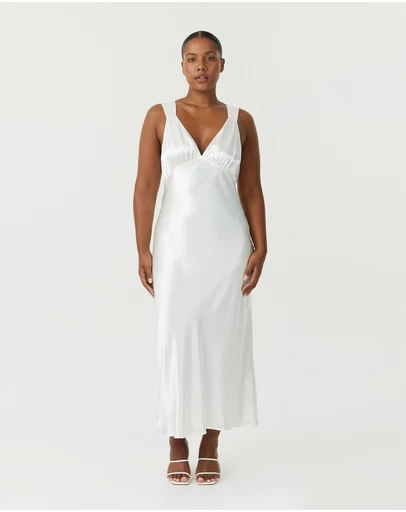Third Form - Satin Gather Bra Bias Slip Dress