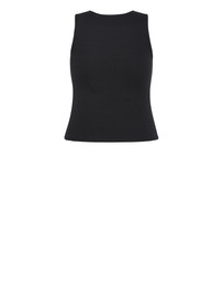 City Chic - Plus size Tara Motif Rib Tank - black