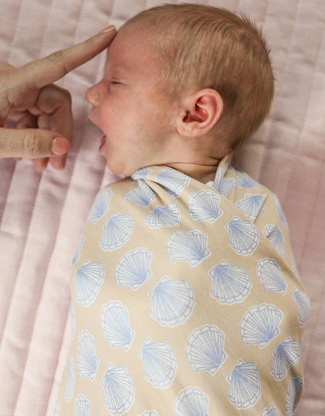 Kynd Baby - Large Stretchy Swaddle in Seashell Blue