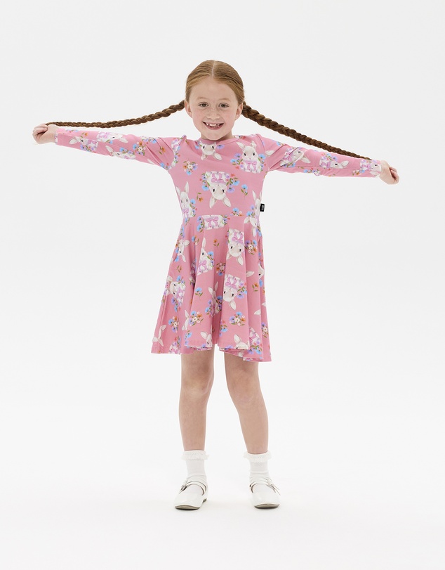Rock Your Kid - Hunny Bunny Long Sleeve Waisted Dress