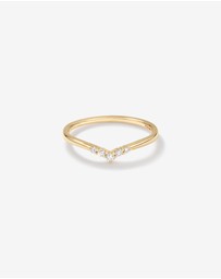 Michael Hill - Diamond Chevron Wedding Band in 14kt Yellow Gold