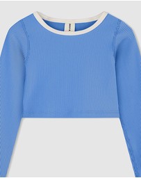Zulu & Zephyr Mini - Mini Stripe Rib Crop Rashie - Kids-Teens