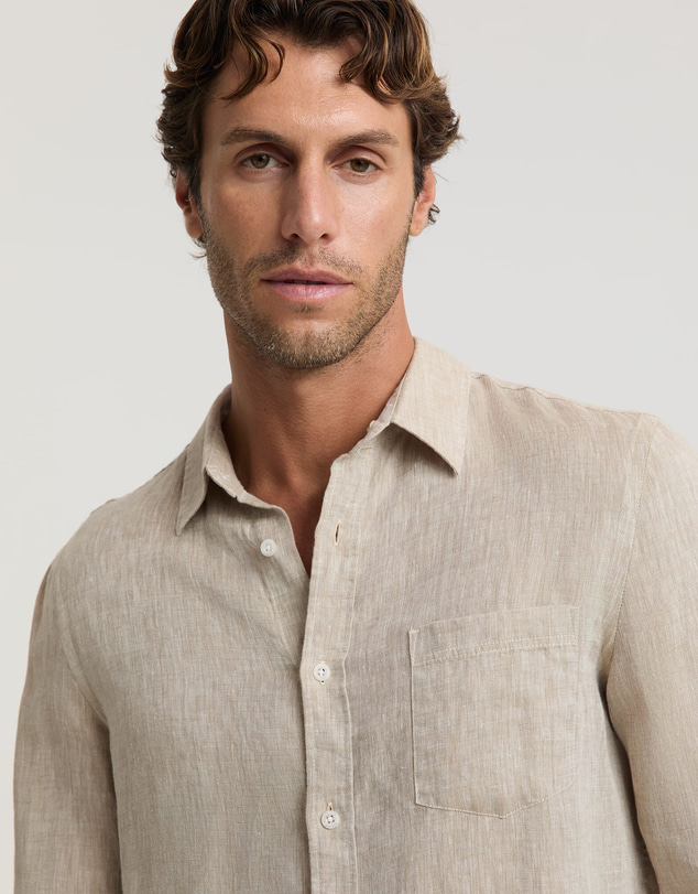 Sportscraft - Long Sleeve Linen Yarn Dyed Shirt