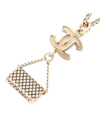 Pre-Loved by Azura Reborn - Pre-Loved CC Gold Plated Enamel Flap Bag Pendant Necklace