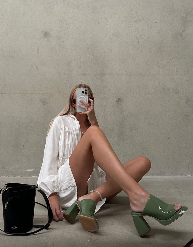 Sol Sana - Eva Mule Patent Olive