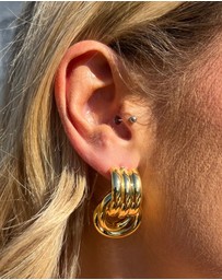 Izoa - Fusion Stud Earrings Gold