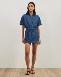 Atmos&Here - Tina Drawstring Denim Mini Dress