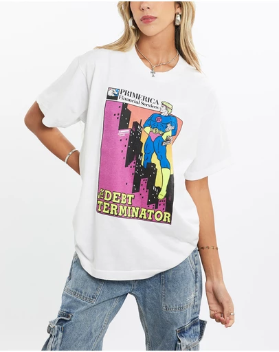 Vintage by The Real Deal - Pre Loved - Vintage 90s 'The Debt Terminator' Tee