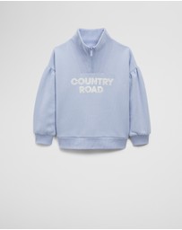 Country Road - Australian Cotton Blend Sequin Half Zip Sweat