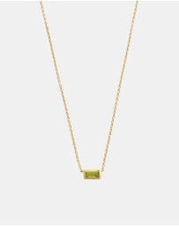 Kirstin Ash - Baguette Birthstone Necklace August Peridot