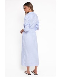 Petal & Pup - Harlan Long Sleeve Midi Dress - Blue Pink Stripe