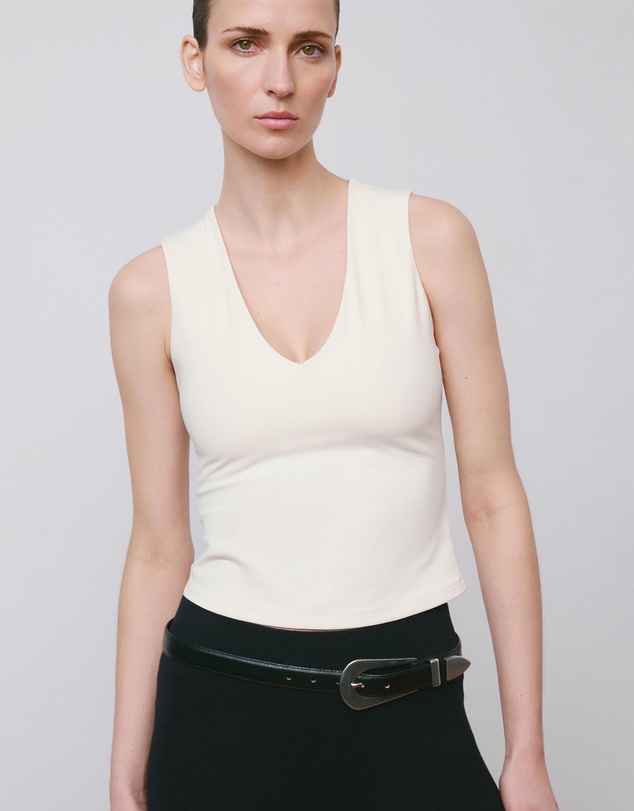 M.N.G - Fitted V-Neck Top