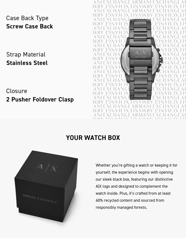 Armani Exchange - Gunmetal Chronograph Watch