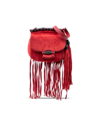 Pre-Loved by Azura Reborn - Pre-Loved Small Leather Bamboo Nouveau Fringe Crossbody