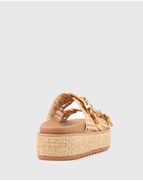 Betts - Vacay Raffia Platform Slide Sandals