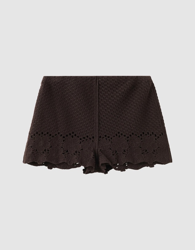 M.N.G - Embroidered Openwork Shorts