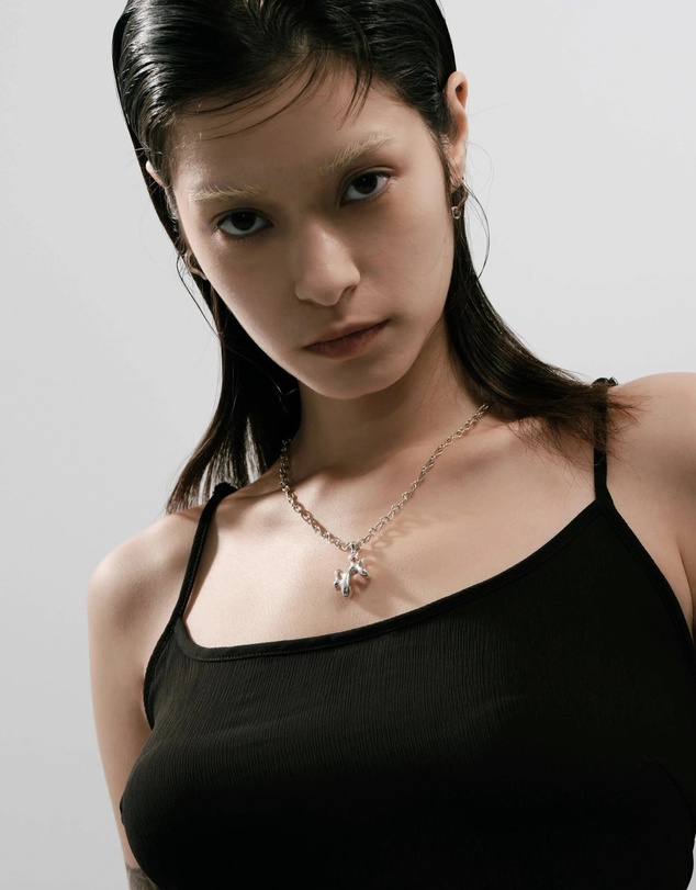 Graedance - Pisces Garnet Pendant on Eclipse Necklace