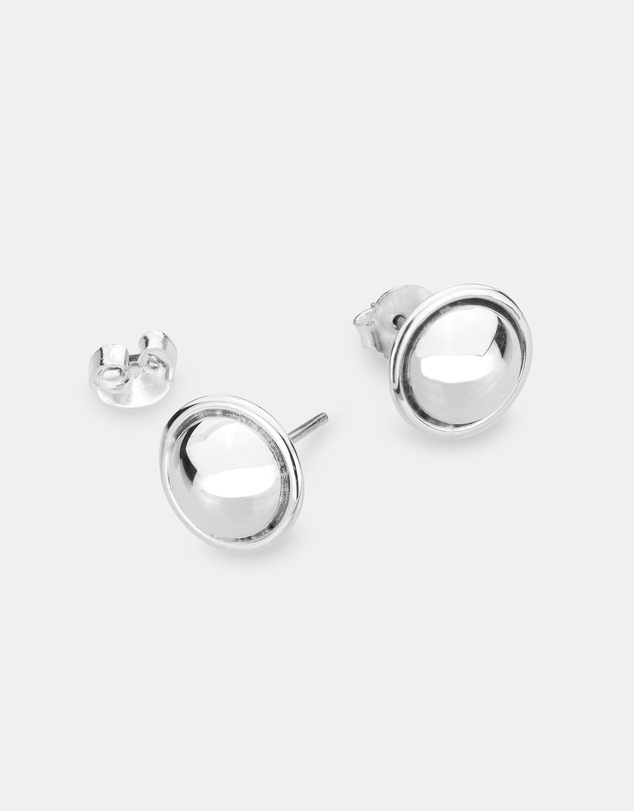 Ichu - Edged Half Ball Earrings