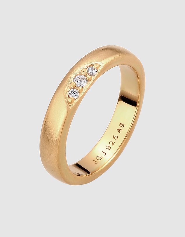 Elli Jewelry - Ring Diamond 925 Sterling Silver Vermeil