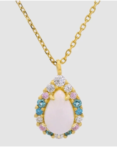 Georgini - GEORGINI WISTERIA CREATED OPAL FLORIBUNDA PENDANT GOLD