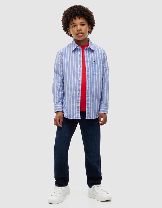 Tommy Hilfiger - Regular Fit Stripe Oxford Shirt - Kids
