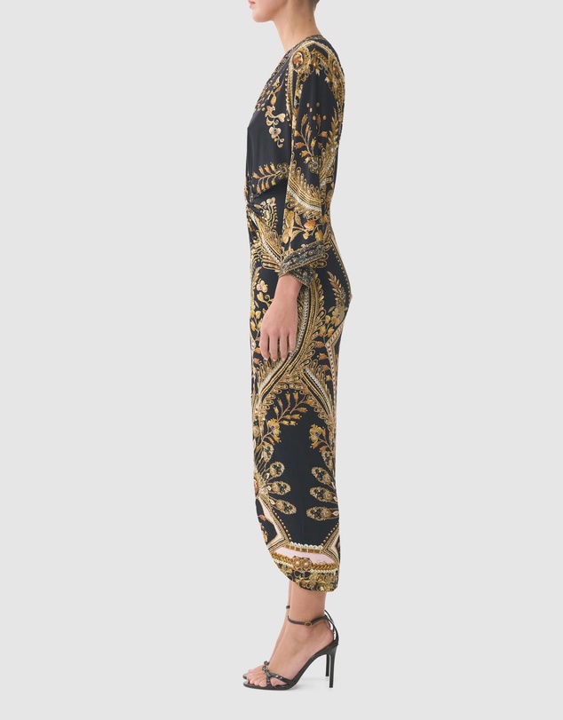 Camilla - Long Split Front Twist Dress