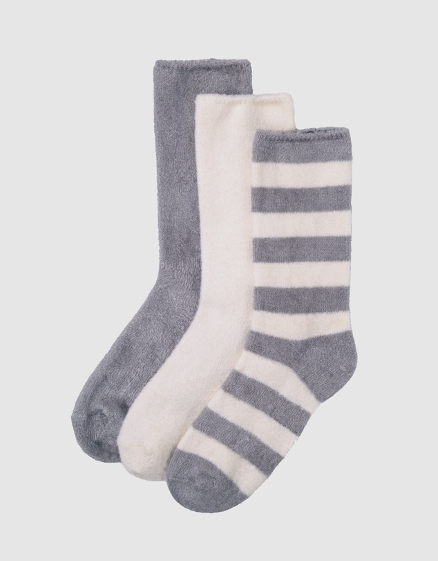Bamboozld - 3 Pack Fluffy Bamboo Lounge Bed Crew Socks