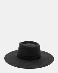 Morgan & Taylor - River Wool Fedora in Charcoal Black
