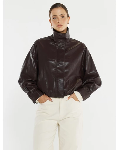 Sass - Jude Leather Look Bomber