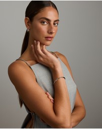 Michael Hill - Diamond Accent Infinity Oval Hinge Bangle in Sterling Silver