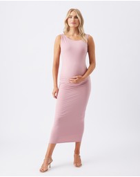 Ripe Maternity - Luxe Knit Off Shoulder Dress