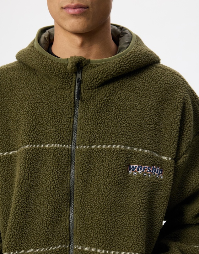 Worship - Line Stepper Hooded Sherpa Jacket