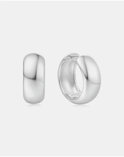 Ania Haie - Silver Chubby Medium Huggie Hoop Earrings